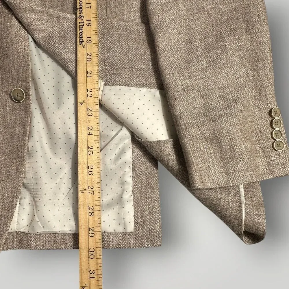 JOSEPH ABBOUD Mens Blazer 42R Sport Coat Two Button Jacket Linen Tan Slim fit